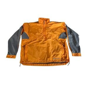 Sunice Typhoon Mens Orange Grey Colorblock Half Zip Windbreaker Jacket large